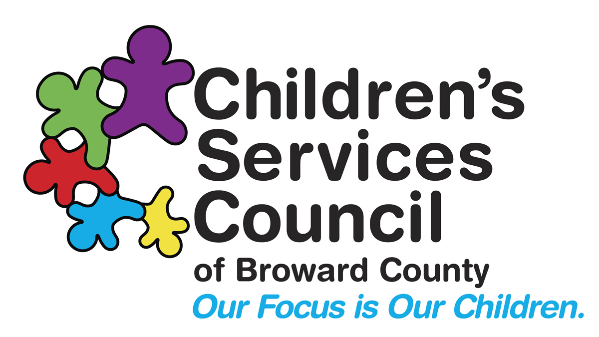 Service children. The Broward School Board. Child service logo.